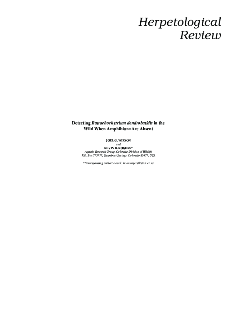 Fillable Online Herpetological Review. Herpetological Review Fax Email ...