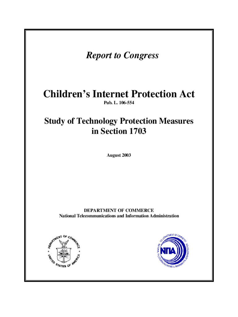 Fillable Online Children's Protection Act, Pub. L. 106554