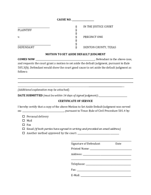 Answer Form - Denton County