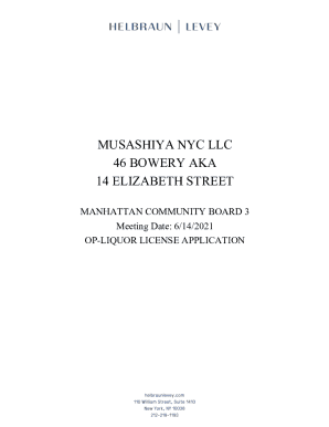 14 46 Bowery Questionnaire For On Site Liquor License Application ...
