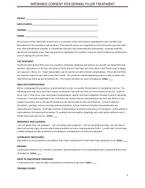 Fillable Online Dermal Filler Consent Form - Fill and Sign Printable ...