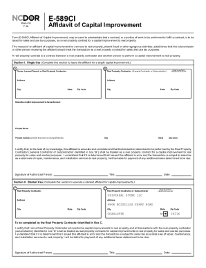 Affidavit of Capital Improvement