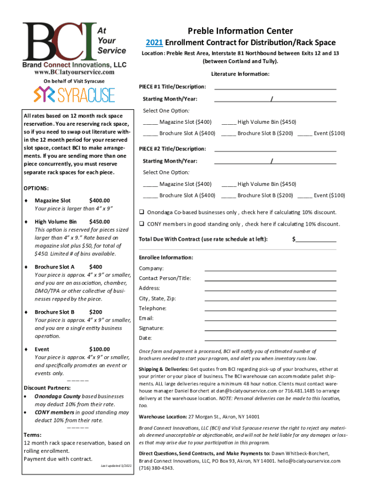 Fillable Online Location Preble Rest Area, Interstate 81 Northbound