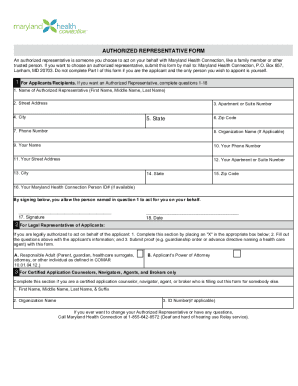 Filling out the Appoint an Authorized Representative for ...