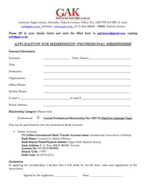 APPLICATION FOR MEMBERSHIP: GRADUATE MEMBERSHIP