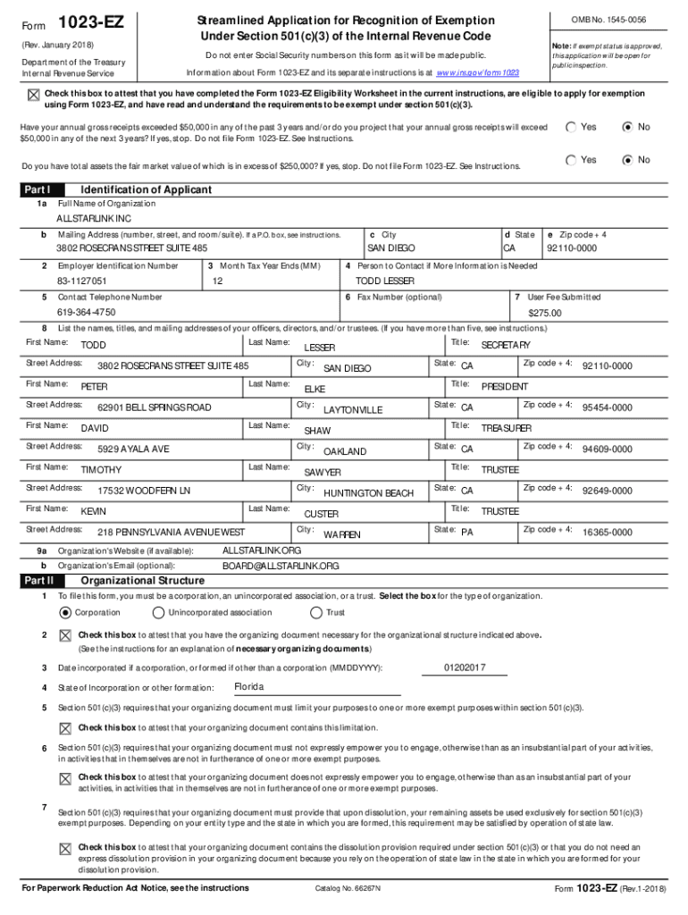 Fillable Online Application for Recognition of Exemption Under Section