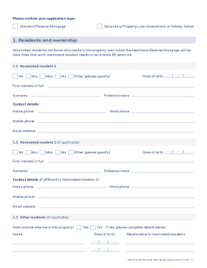 Heartland Reverse Mortgage Application Form