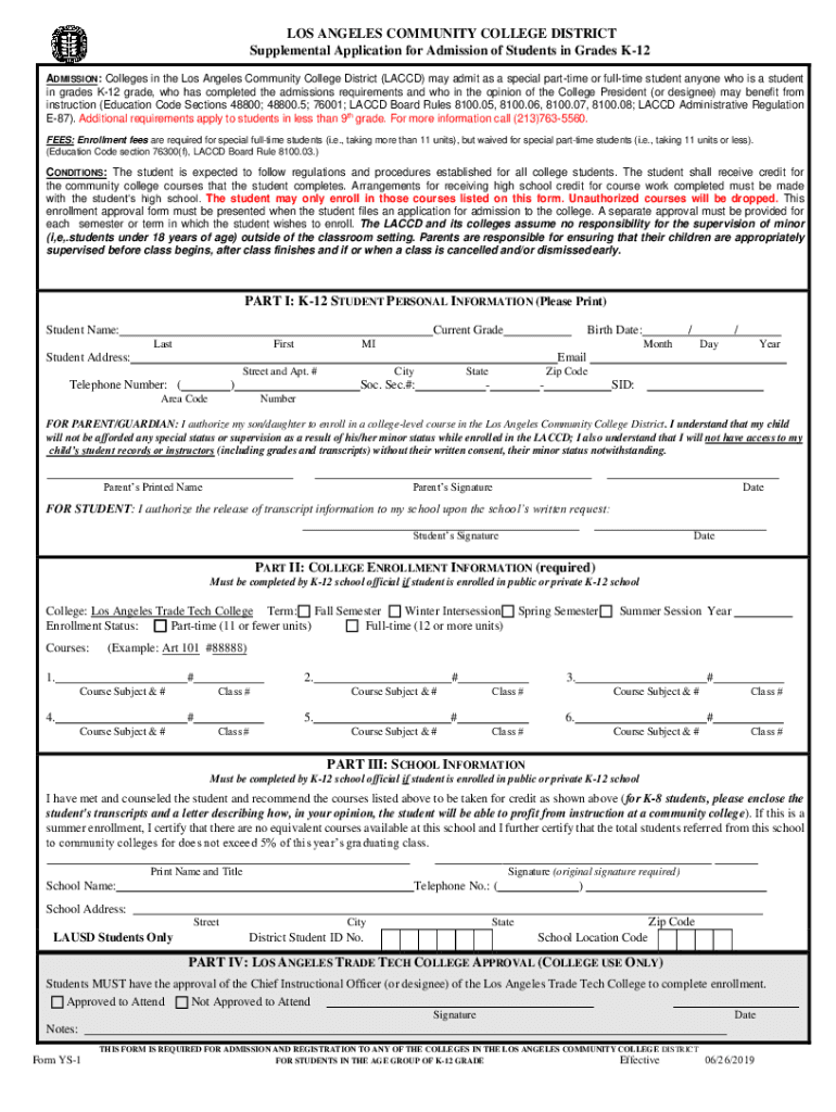 laccd k 12 form Preview on Page 1