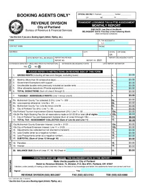 Download PDF file Booking Agent Monthly Report