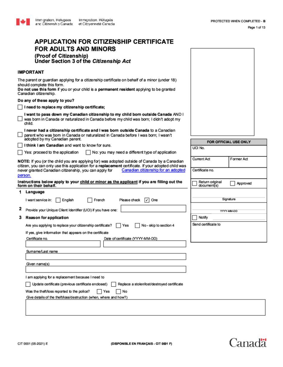 Canada CIT 001 E 2023 Form