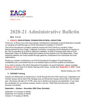 UPDATE: EDUCATIONAL FOUNDATION PAYROLL DEDUCTION