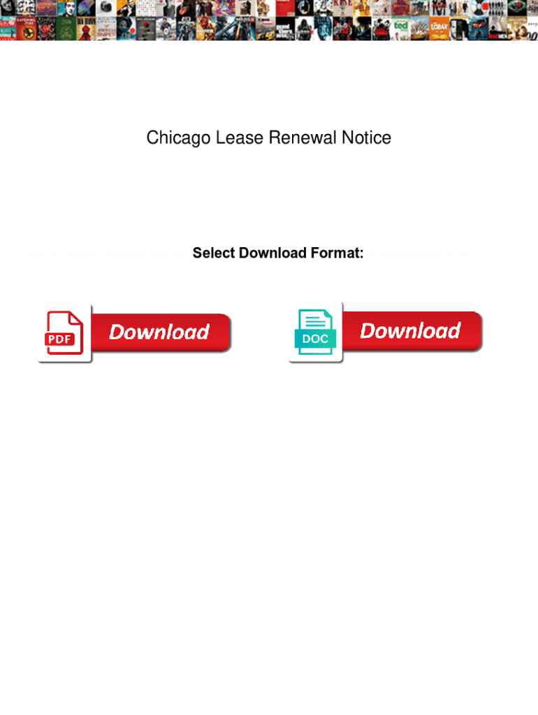 Fillable Online Chicago Lease Renewal Notice Chicago Lease Renewal
