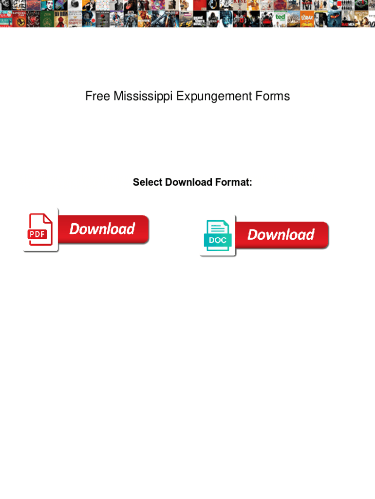Fillable Online Free Mississippi Expungement Forms. Free Mississippi