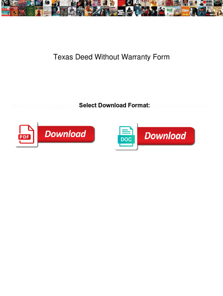 Fillable Online Texas Deed Without Warranty Form. Texas Deed Without