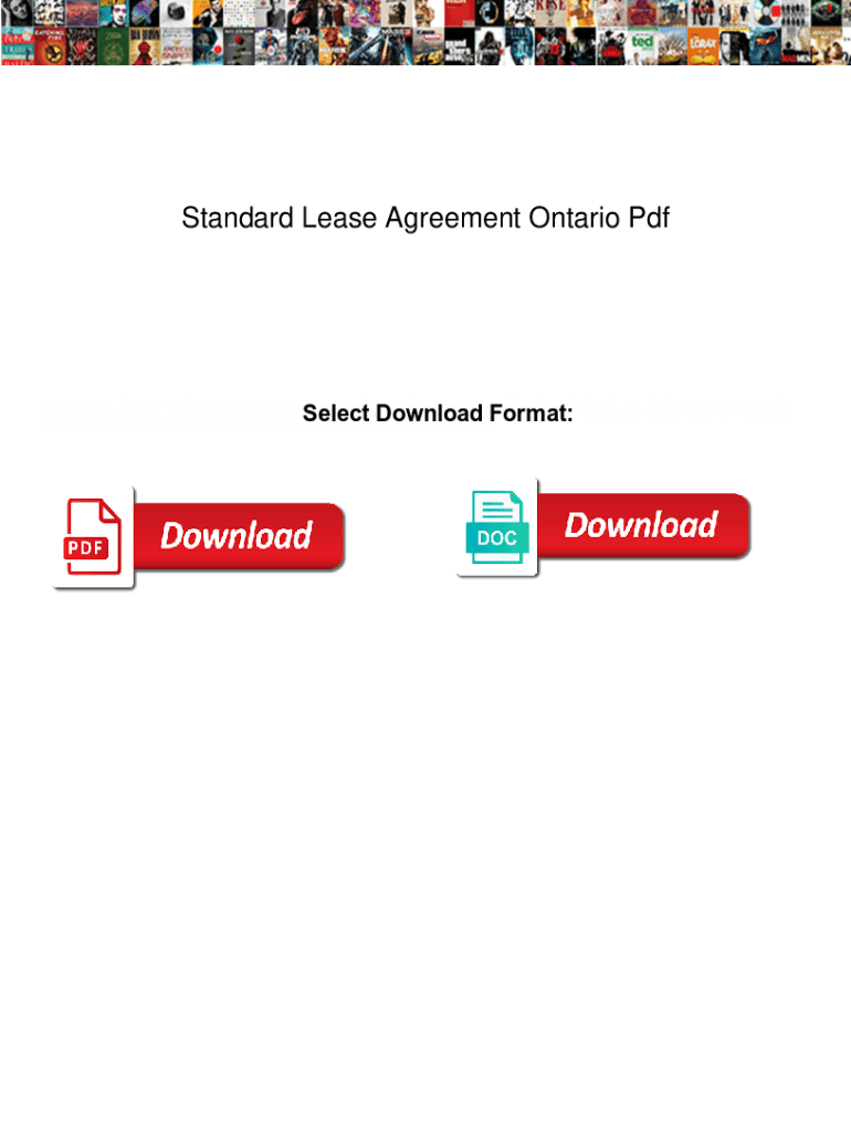 Fillable Online Standard Lease Agreement Ontario Pdf. Standard Lease Agreement Ontario Pdf