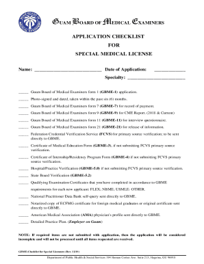 Full Medical License - APPLICATION