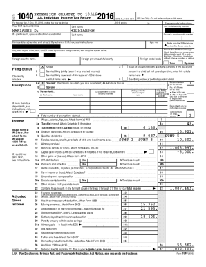 Fillable Online Form 1040 Tax Return 2.pdf - Form 1040 2016(99 ...