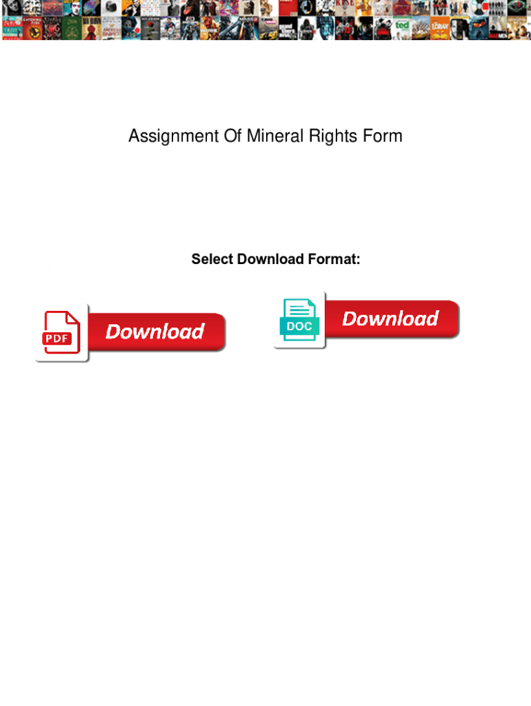 Fillable Online Assignment Of Mineral Rights Form. Assignment Of