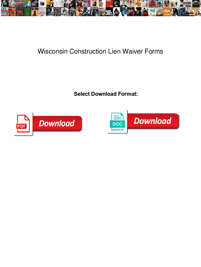 Fillable Online Wisconsin Construction Lien Waiver Forms. Wisconsin ...
