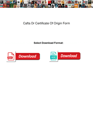 CAFTA DR Certificate of Origin Form