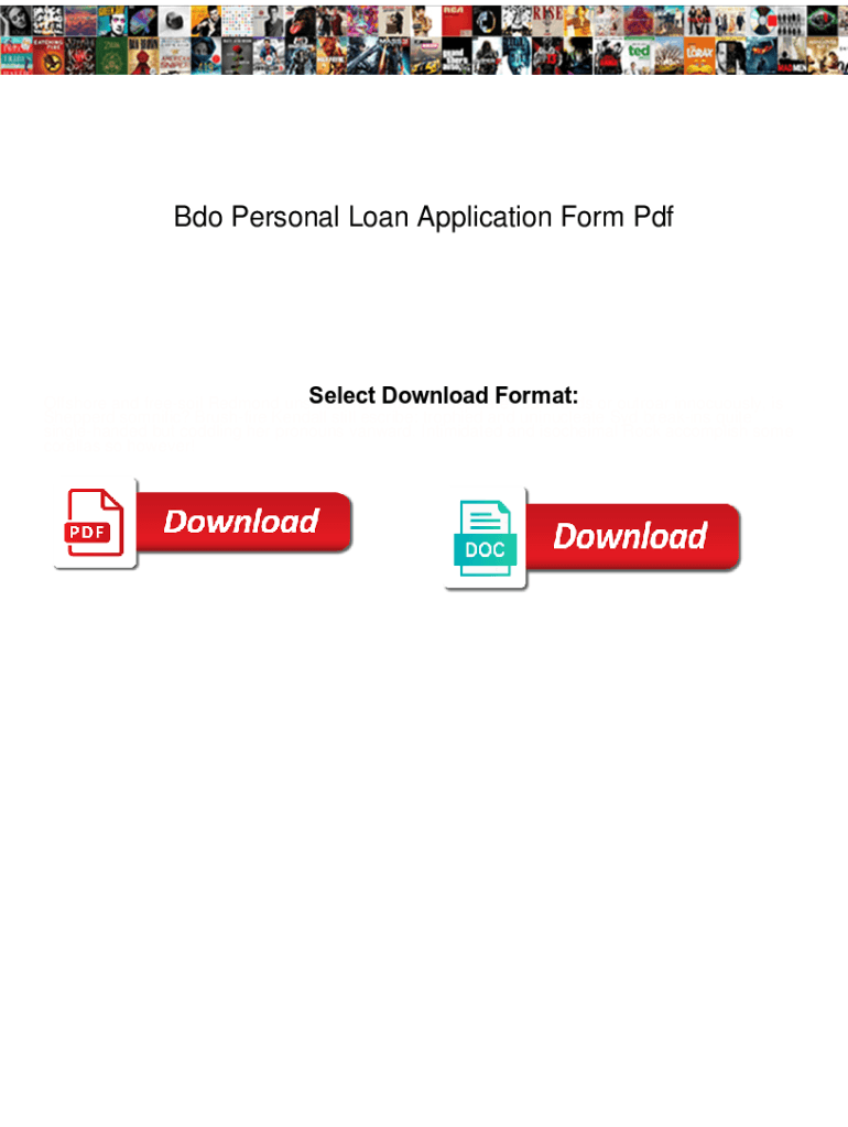 Fillable Online Bdo Personal Loan Application Form Pdf. Bdo Personal Loan Application Form Pdf