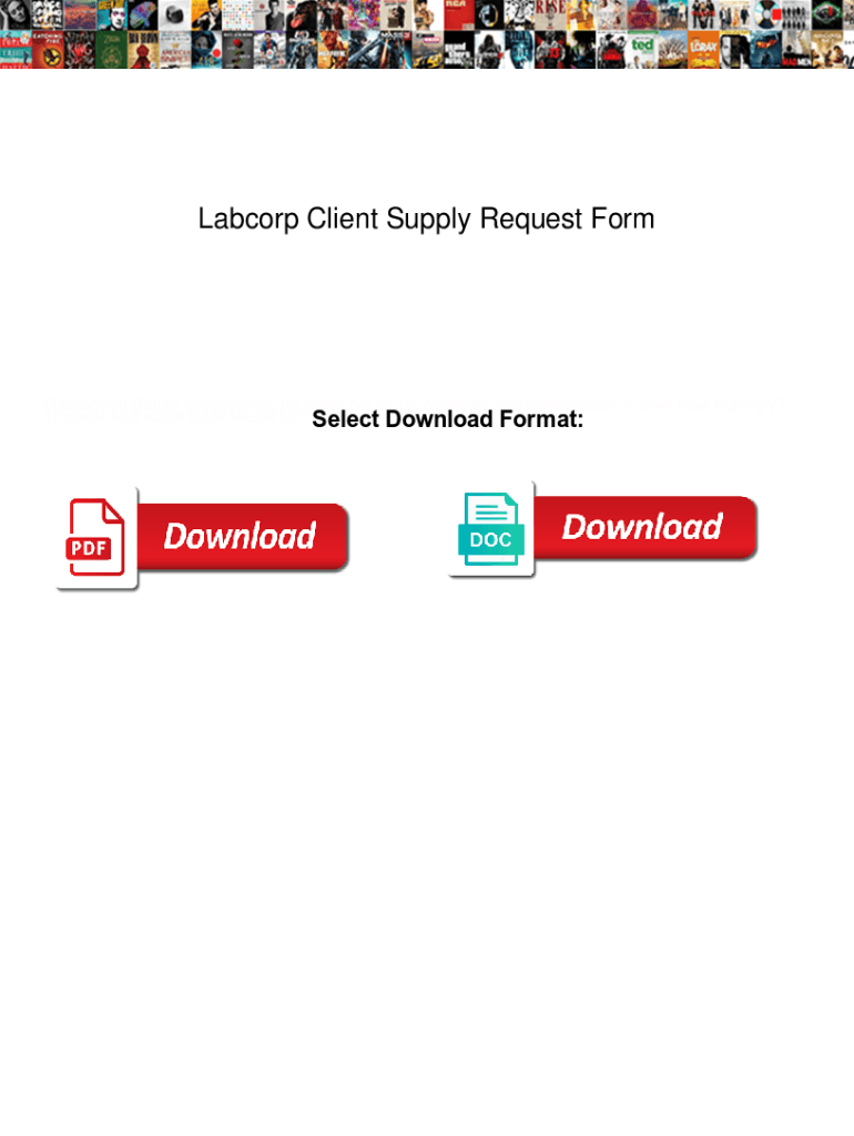 Fillable Online Labcorp Client Supply Request Form. Labcorp Client