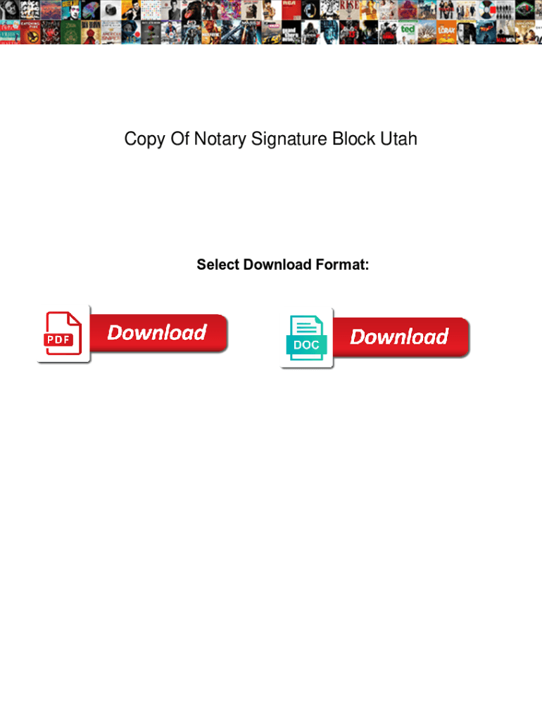 Fillable Online Copy Of Notary Signature Block Utah. Copy Of Notary