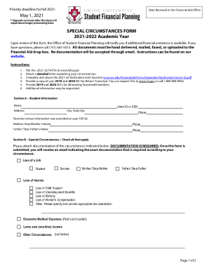 Date Received in the Financial Aid Office: