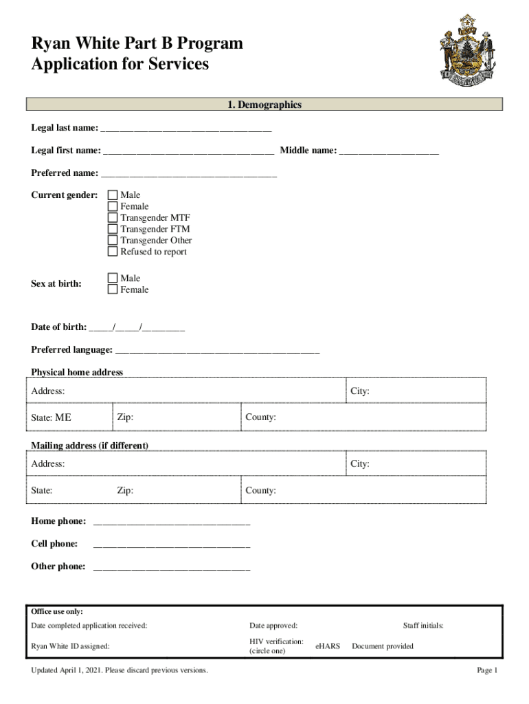 PDF State of Maine Ryan White CAREWare User Guidance - Maine Preview on Page 1