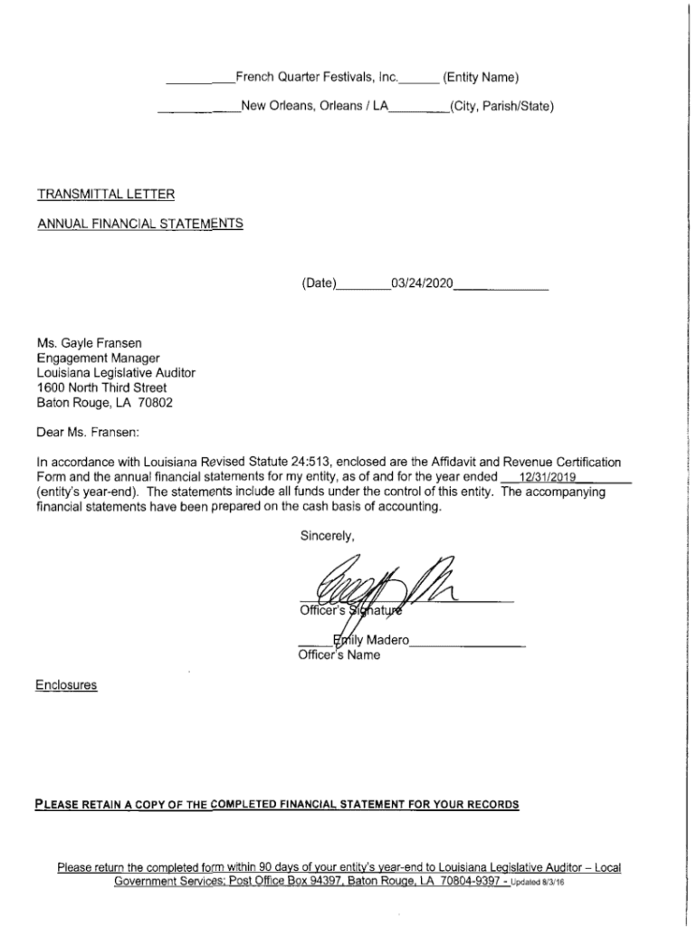 Fillable Online lla la French Quarter Festivals, Inc. Fax Email Print