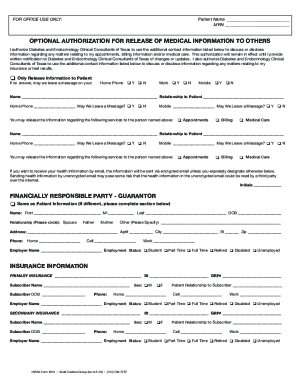 OPTIONAL AUTHORIZATION FOR RELEASE OF MEDICAL INFORMATION ...