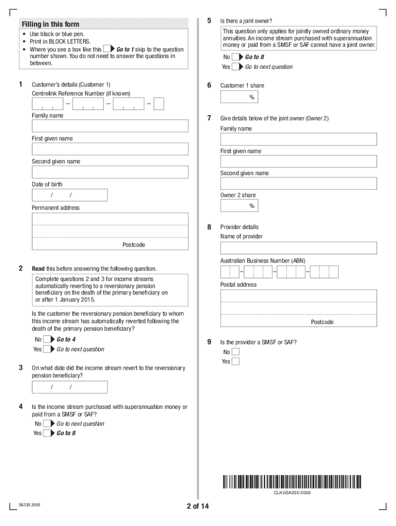 sa330 form Preview on Page 1