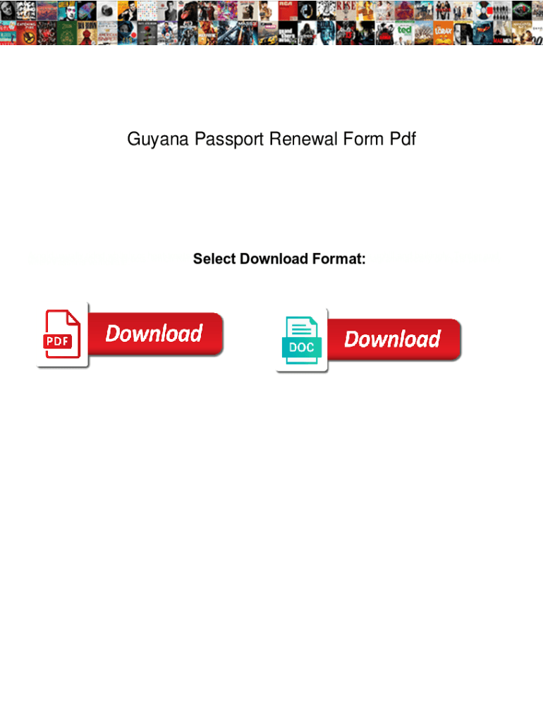 Fillable Online Guyana Passport Renewal Form Pdf. Guyana Passport ...