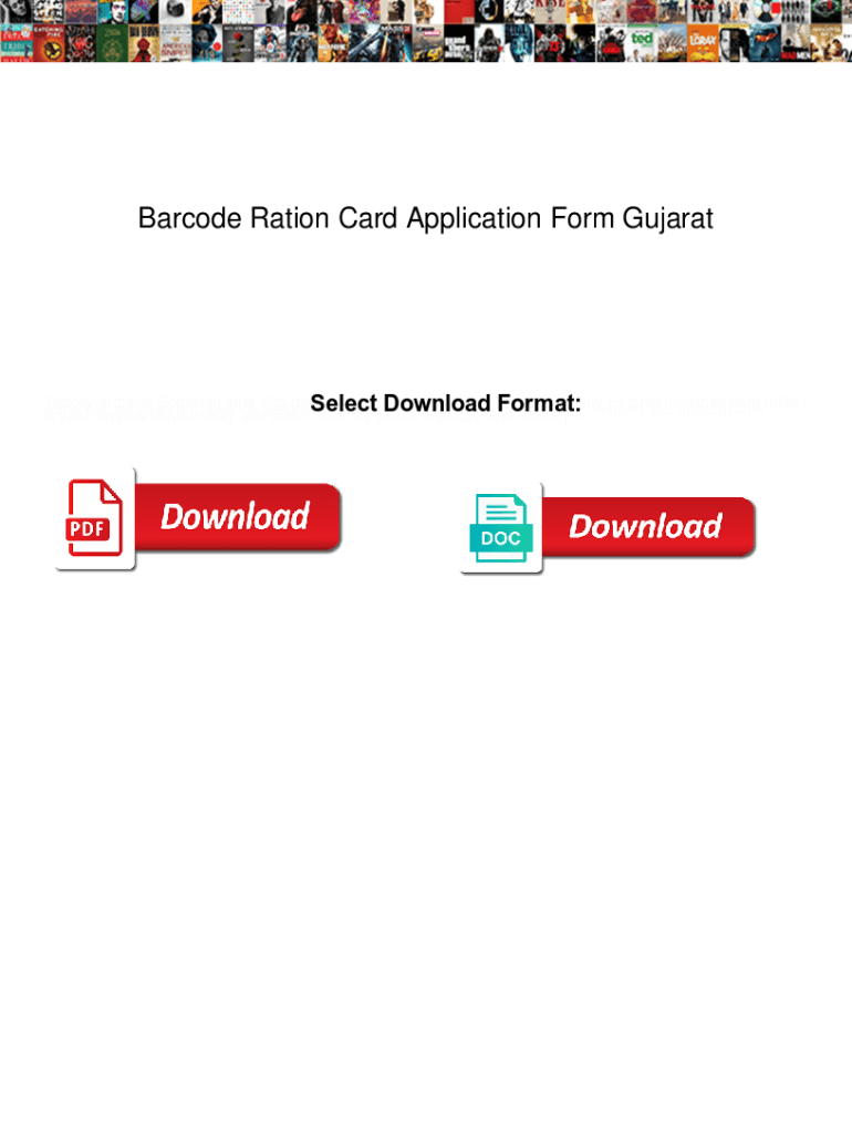 Fillable Online Barcode Ration Card Application Form Gujarat. Barcode ...