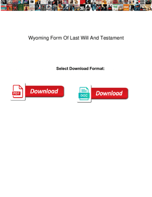 Fillable Online Wyoming Form Of Last Will And Testament. Wyoming Form ...