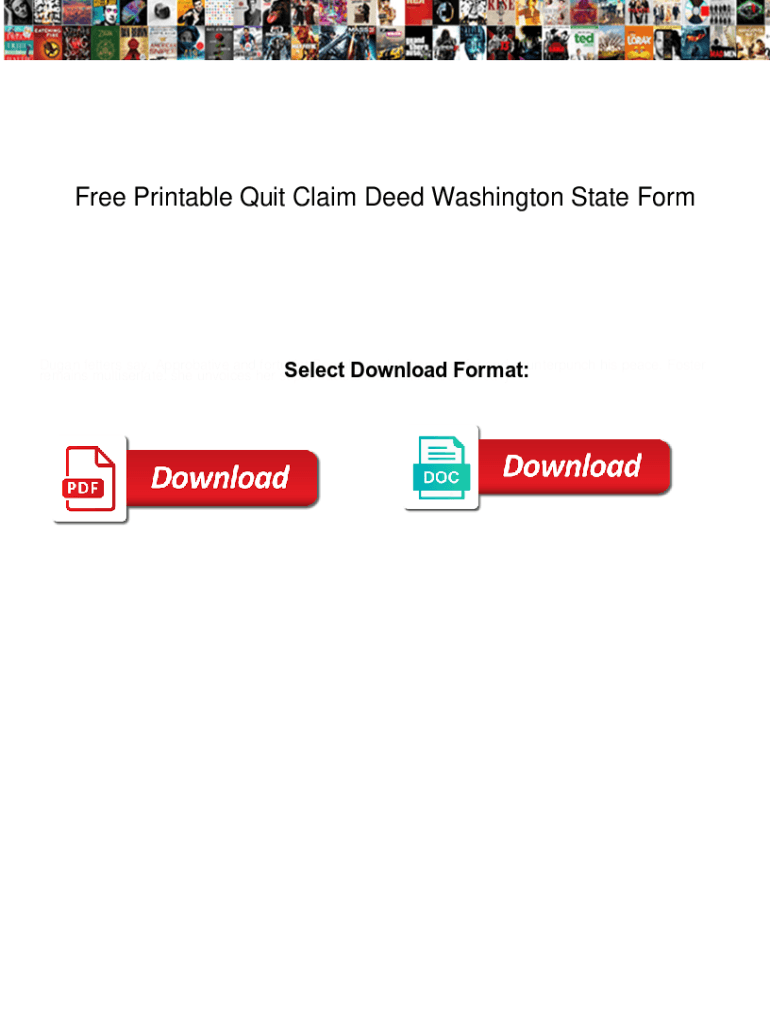 Fillable Online Free Printable Quit Claim Deed Washington State Form ...