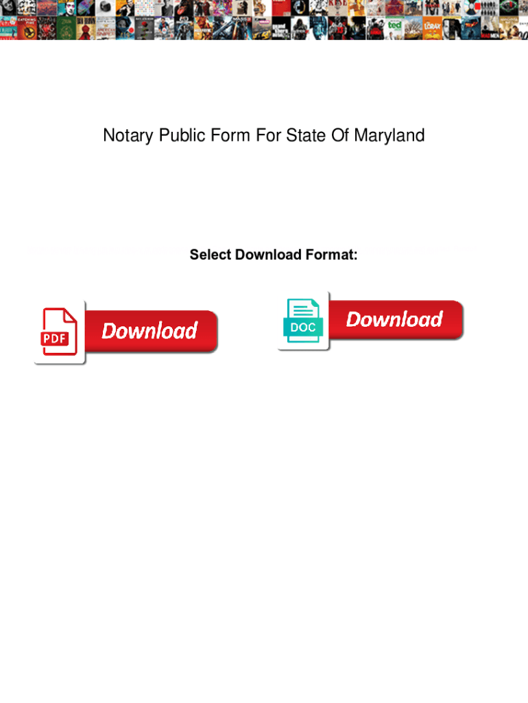 Fillable Online Notary Public Form For State Of Maryland. Notary Public ...