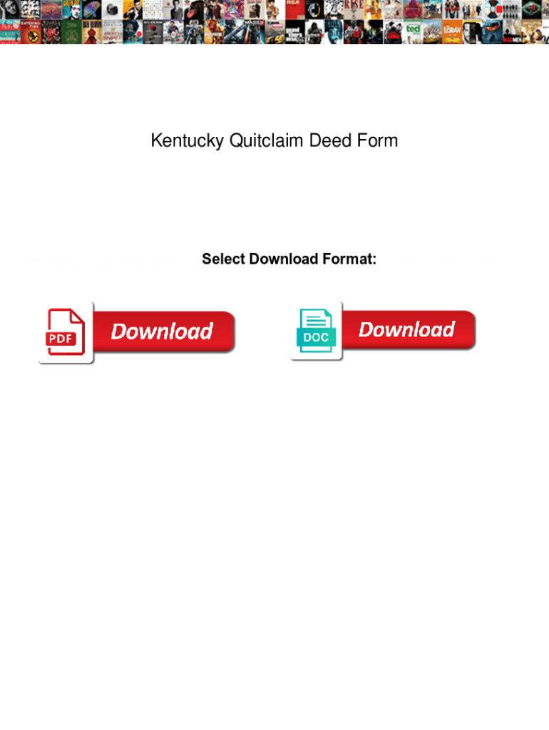 Fillable Online Kentucky Quitclaim Deed Form. Kentucky Quitclaim Deed ...