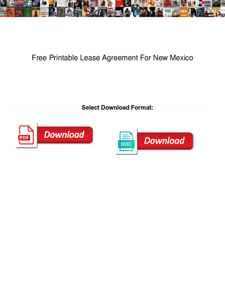 Fillable Online Free New Mexico Standard Residential Lease Agreement ...