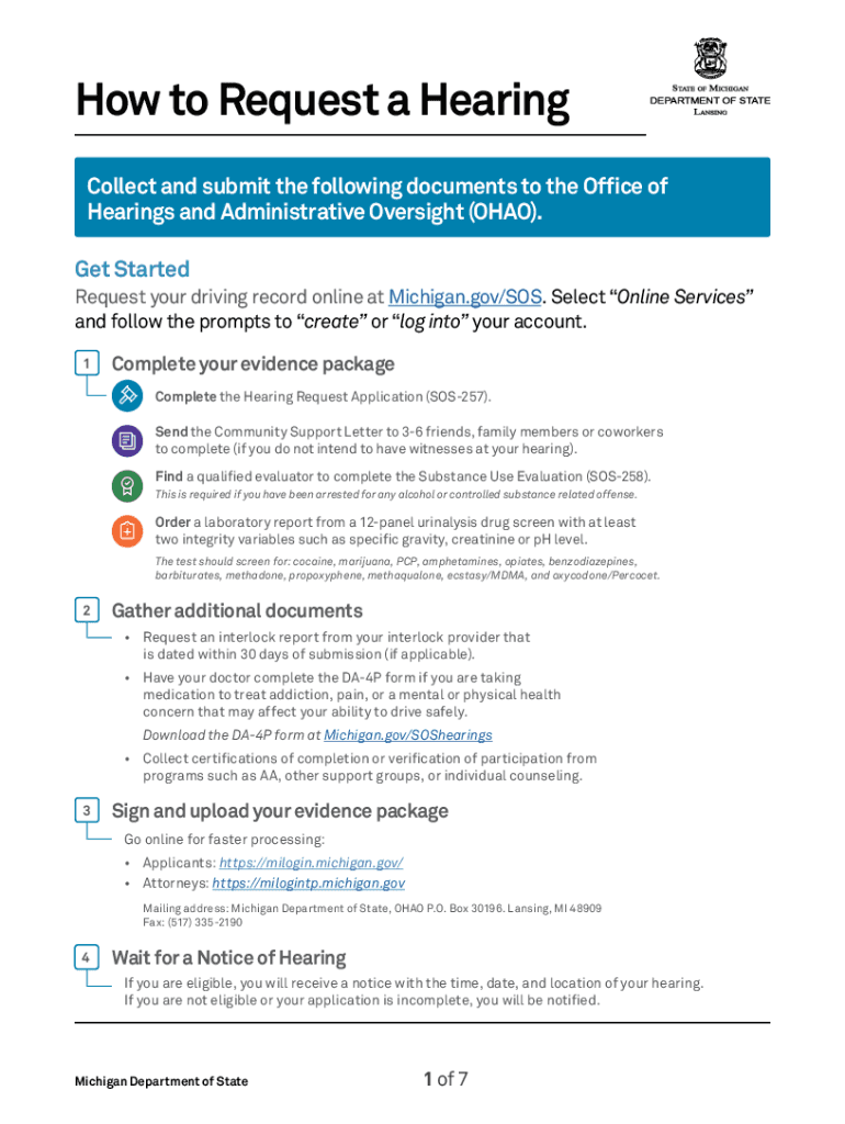sos 258 form Preview on Page 1