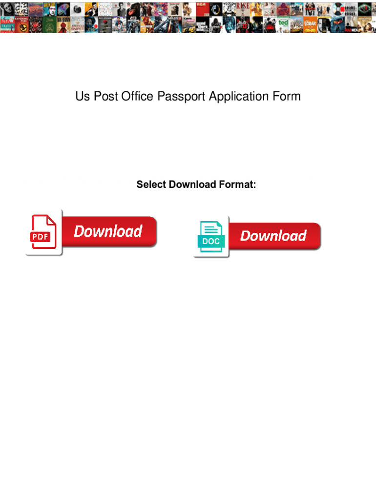 Fillable Online Us Post Office Passport Application Form. Us Post