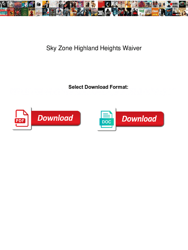 Fillable Online sky zone waiver highland heights Fax Email Print ...
