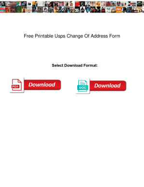 Fillable Online Free Printable Usps Change Of Address Form. Free ...