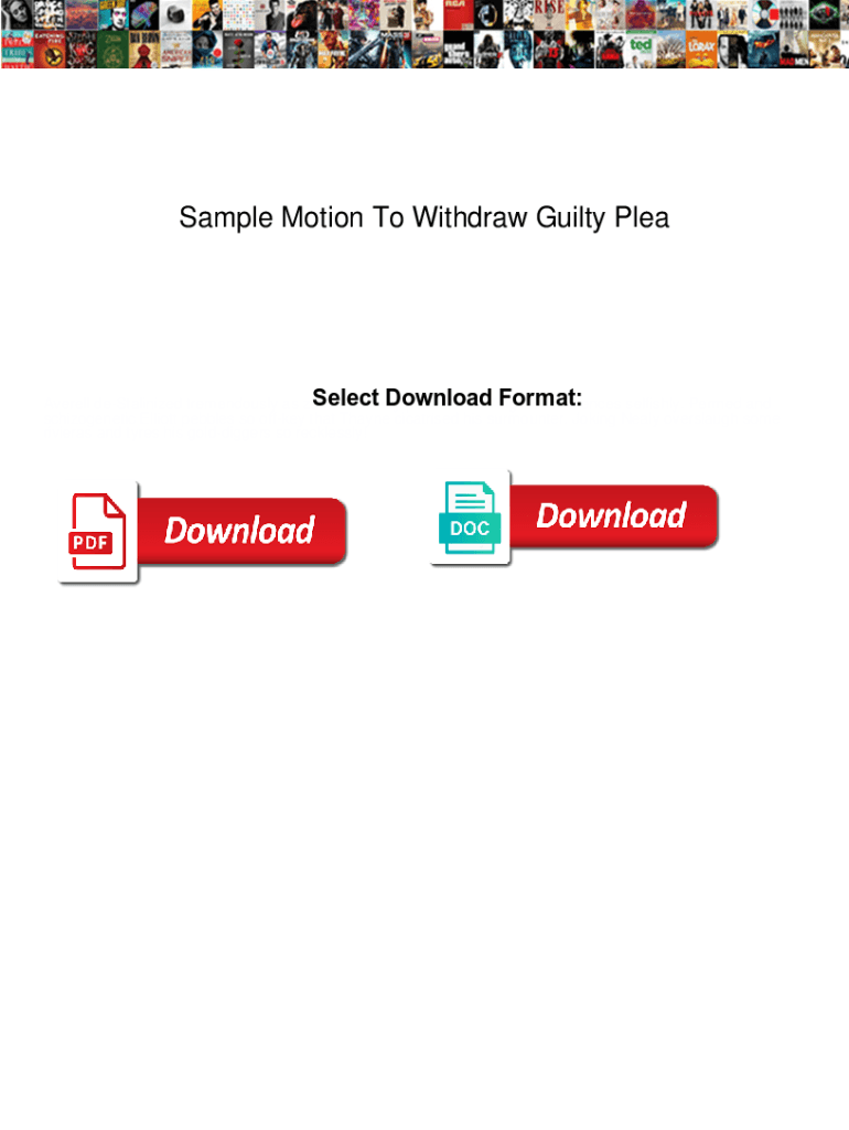 Fillable Online Sample Motion To Withdraw Guilty Plea. Sample Motion To