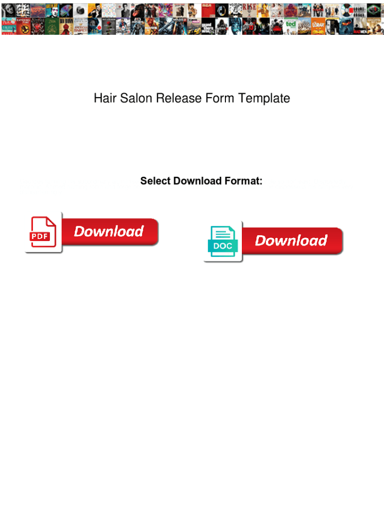 Fillable Online Hair Salon Release Form Template. Hair Salon Release ...