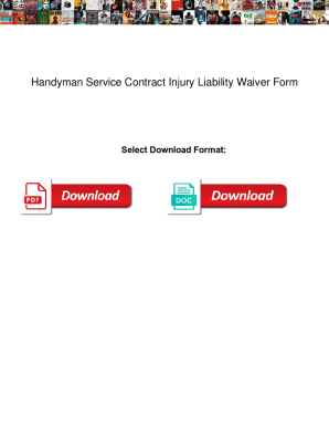 Fillable Online Handyman Service Contract Injury Liability Waiver Form ...
