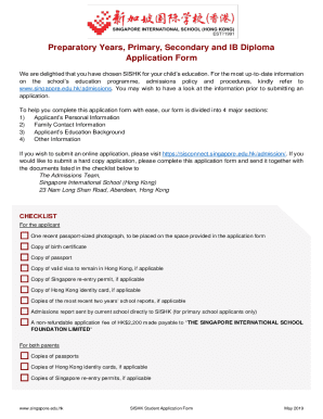 Fillable Online Preparatory Years, Primary, Secondary and IB Diploma ...