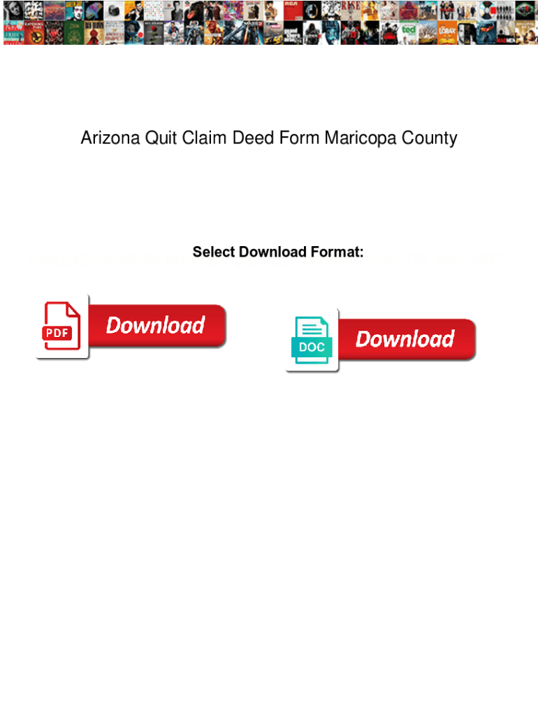 Fillable Online Arizona Quit Claim Deed Form Maricopa County. Arizona ...