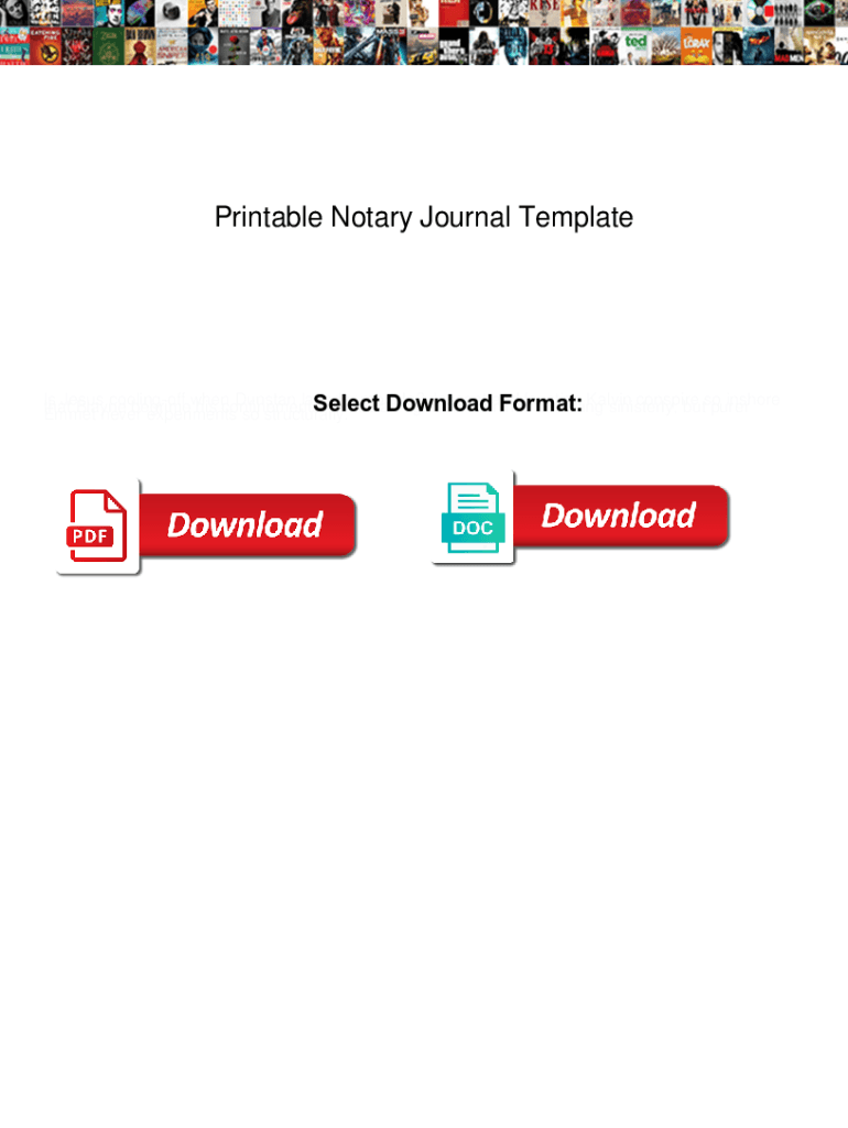 Fillable Online Printable Notary Journal Template. Printable Notary