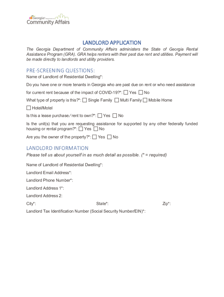 Fillable Online Rental Assistance Department of